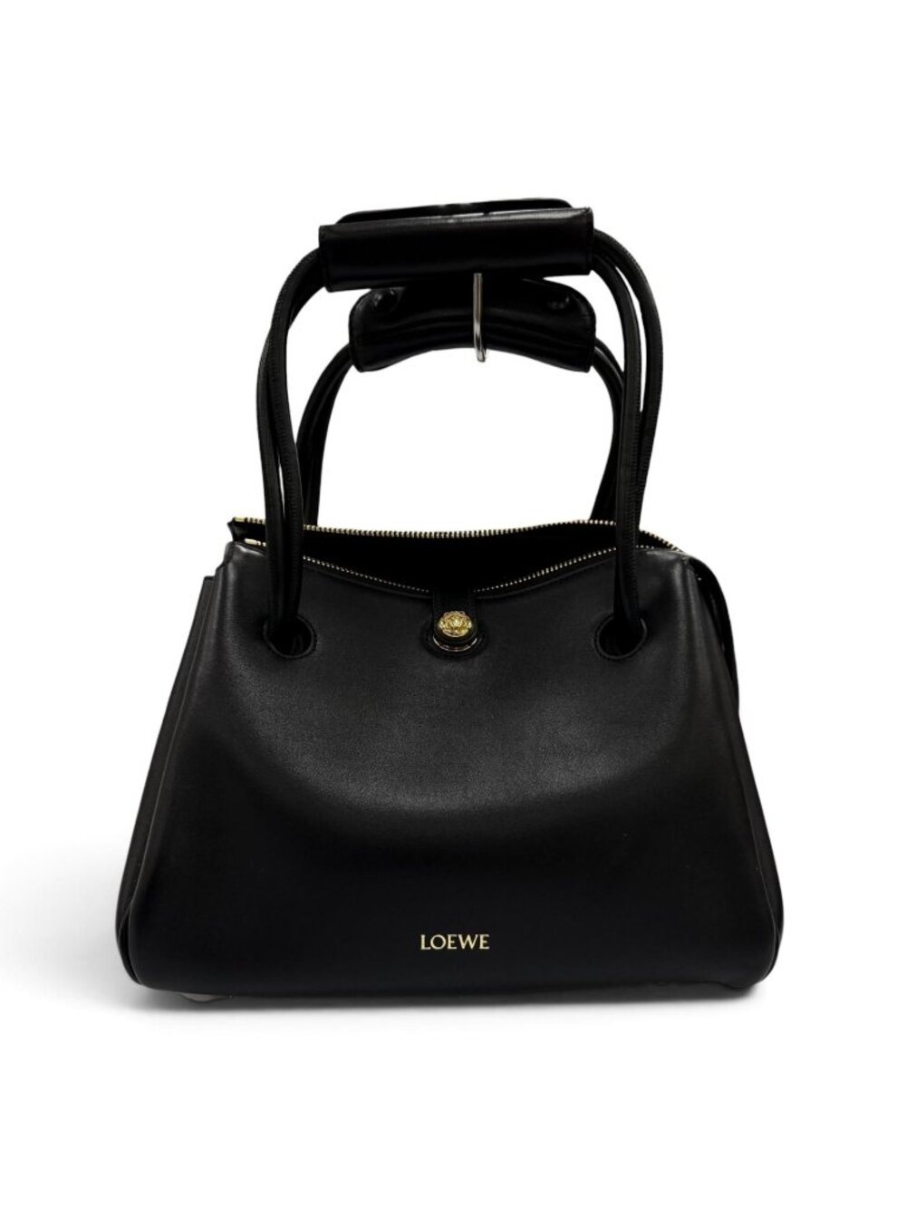 Loewe Madrid Bag Small Supple Leather 2-Way Handbag Black